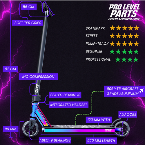 DDS Stuntscooter Neochrome / Black
